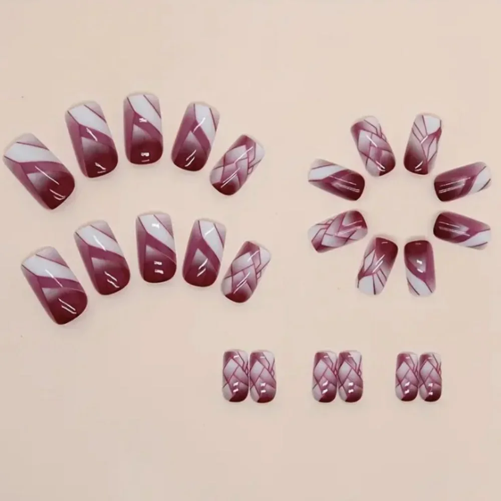 Press On Nails Short Square Fake Nails - Picture 4 of 6